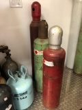Lot of 3 Assorted Small Acetylene and Oxygen Tanks. Amounts may vary