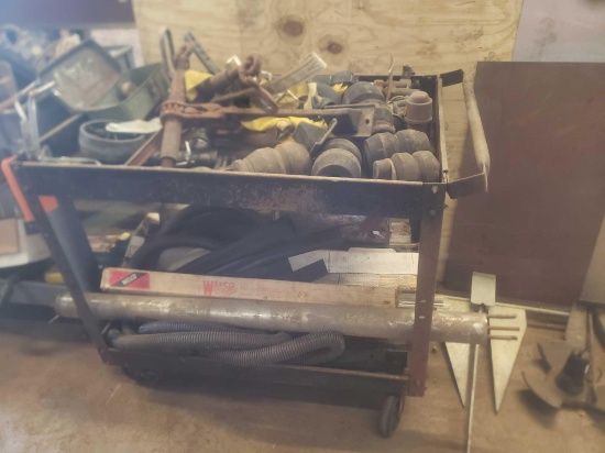 Cart loaded with welding rods and more see pics