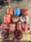 Group lot of 12 Assorted gas cans