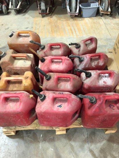 Group Lot of 12 Plastic Fuel Cans