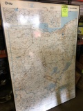 Rand McNally 5 ft tall Map/Bulletin Board of Ohio