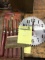 Lathe tool set, and saw blade clock