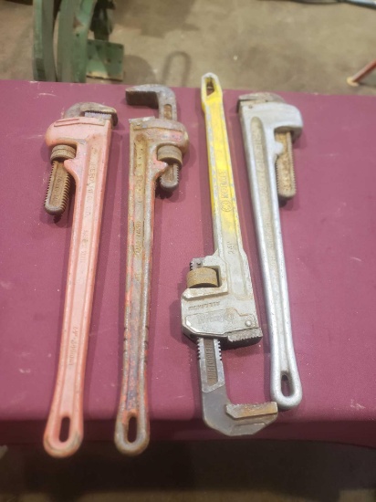 (4) various 24" Pipe Wrenches. See Description.