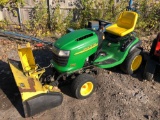 John Deere L130 Riding Lawn Mower w/ JD Snow Thrower