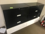 2- Lateral Filing Cabinets, on custom base to make them easier to get into to, one drawer needs