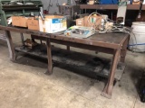 8ft x 3.5ft Vintage Metal Work Table