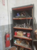 Nice 5 shelve cabinet w/ miscellaneous metal and hoses
