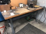 Vintage Wood Top/Metal Leg Work Table