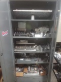 Cabinet full of tooling, collets, holders and large variety of aluminum