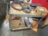 Cart on castors with some tooling and scrap