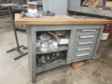 Kennedy tool bench loaded with various tools for okuma cadet Machine