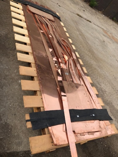 Skid contains copper roof sheeting and shingles. Skid 5A