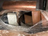 Pallet of formed copper gutter fittings and misc