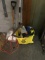 Mop Bucket, shovel, and various cleaning supplies