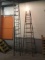 Aluminum ladder and wooden ladder section