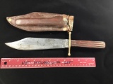 Kabar 1210 Bowie Knife with sheath, sheath has seen better days and should be replaced