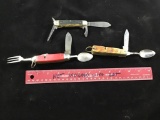 Cub Scouts of America camp knife, and 2 Hobo Knives