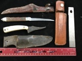 German Fish Knife, Schrade Sharp Finger (worn out) and Old Timer Honing Stone