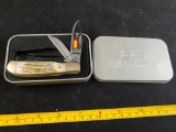 Steel Warrior pocket knife with commemorative tin