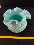 Fenton Hobnail Ruffled edge bowl, unique color