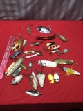 Large collection of vintage fishing spoon lures