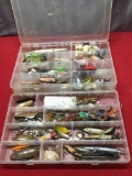 2 plastic organizers full of lures, rooster tails and more, great selection here