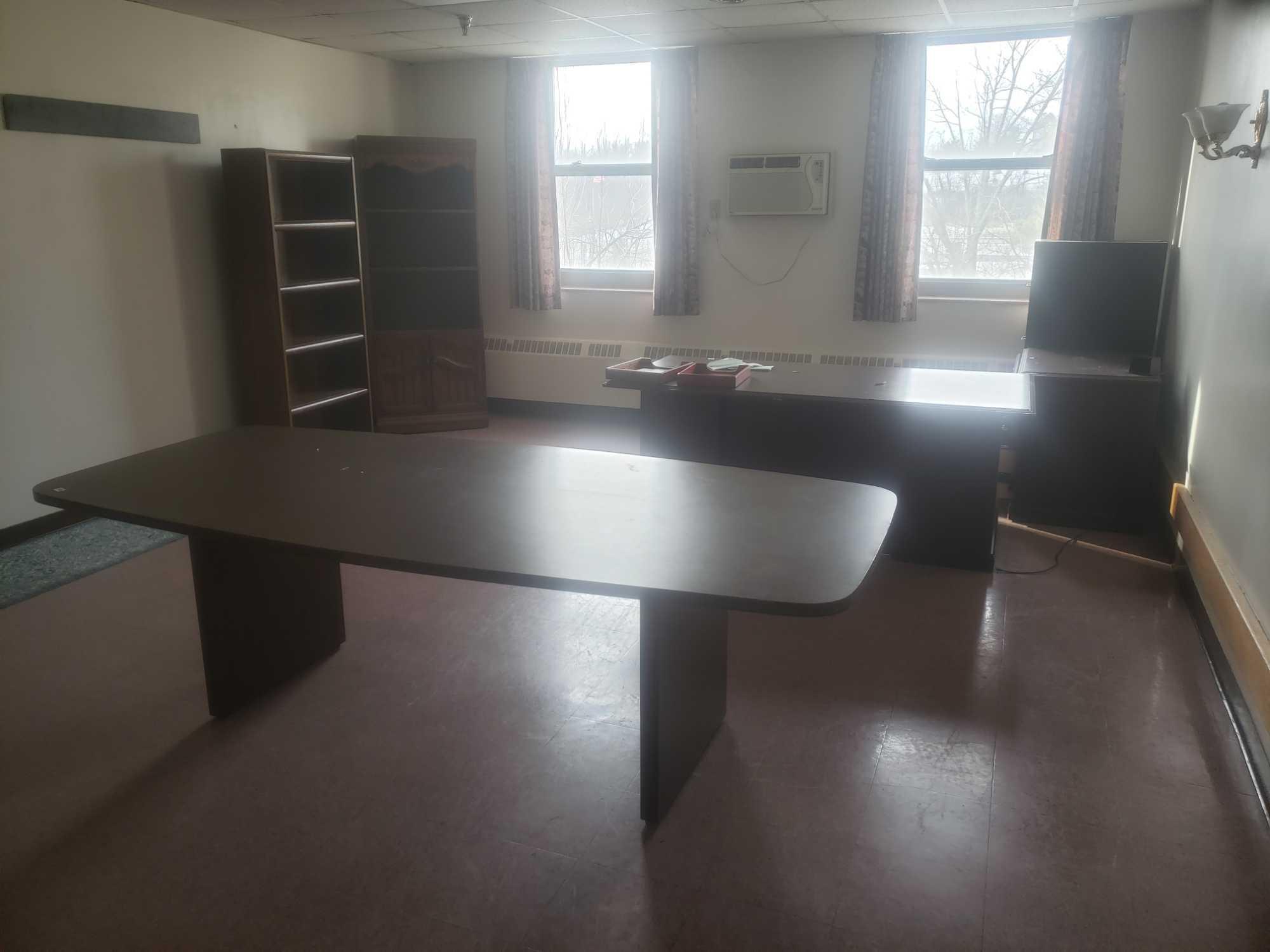 Large office table nice office desk 2 shelves proxibid