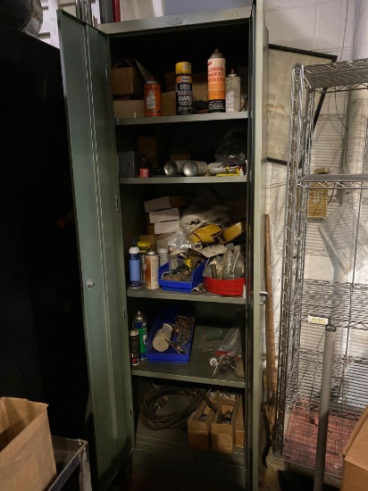 Steel cabinet with contents