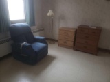 2 dressers, Electric reclining chair, and lamp