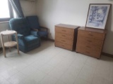 Working Electric reclining chair, 2 dressers on casters, plant stand and chair