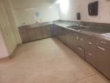 Stainless steel work station and cabinetry, dishwasher and contents of room