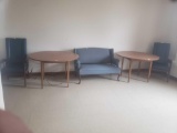 Nice set of chairs and 2 circular wood tables