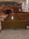 7 church pews with front kneeling wall.