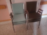 3 teal blue chairs 3 brown chairs being sold 6 times your bid