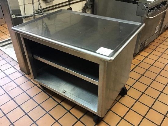 Stainless Cart on casters, 42 x 30 inches, 35 inches tall