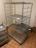 Erecta Shelf, 36 inches wide, 76 inches tall. Comes with cart on casters for easy mobility