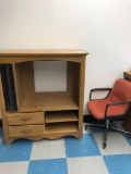 Entertainment Center and Orange Office chair