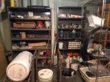 Corner A cleanout lot. Shelves, contents, hardware, lighting and more. See pics