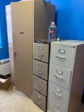 All 8 metal file cabinets in room