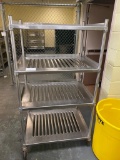 Stainless Steel Cart on casters, w/ fixed shelves, 36 in. wide, 27 in. deep, and 66 in. tall