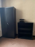 Metal office supply cabinet and bookshelf