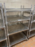 Stainless Steel Cart on casters, w/ fixed shelves, 36 in. wide, 27 in. deep, and 66 in. tall