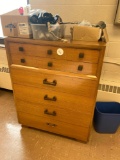 Wooden dresser and contents