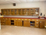 Vintage counter and cabinets. (205 in long x 36 in tall)