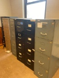 6 metal file cabinets