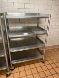 Stainless Steel Cart on casters, w/ fixed shelves, 39 in. wide, 25 in. deep, and 60 in. tall