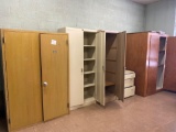 Whole wall. Wooden and metal storage cabinets