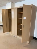 2 metal supply cabinets