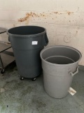 Rolling trash can and standard can