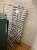 Bakery rack on casters, approx 65 inches tall